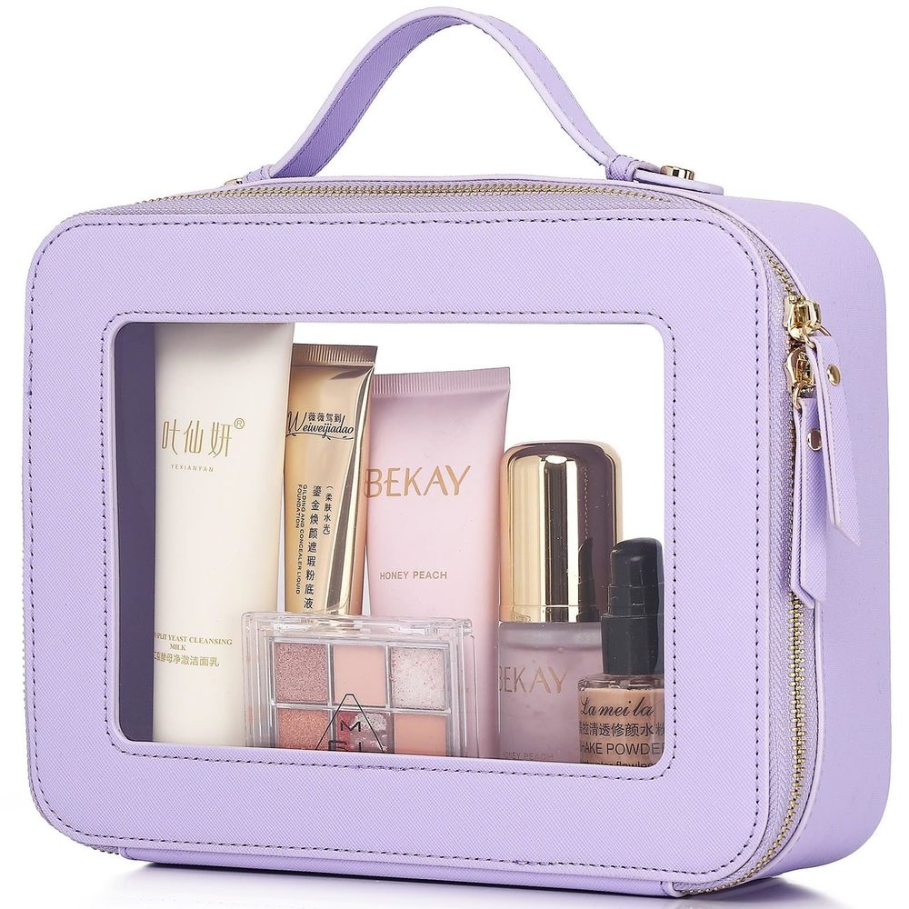 Clear Makeup Bag Waterproof Travel Case For Cosmetics And Toiletries Women's🐭